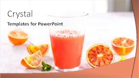  Presentation with orange juice - Colorful PPT layouts enhanced with red-orange-juice-in-glass backdrop and a white colored foreground