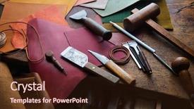  Presentation with green manufacturing - PPT theme with red orange yellow green background and a wine colored foreground