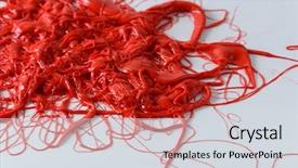  Presentation with probiotic bacteria organic milk kefir - Audience pleasing slides consisting of intestines system - red organic forms backdrop and a  colored foreground