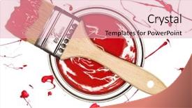  Presentation with paint brush brash and red - Slide set consisting of red paint can and brush background and a lemonade colored foreground