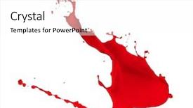  Presentation with paint splatter - PPT theme having red paint splash isolated background and a white colored foreground