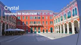  Presentation with croatia split - PPT theme having red palace at split background and a teal colored foreground