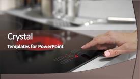  Presentation with electric - PPT theme featuring red panels - female hand turns on electric background and a tawny brown colored foreground