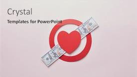  Presentation with paper line - Presentation design having red-paper-cut-heart background and a light gray colored foreground