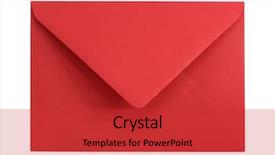  Presentation with envelope - Slide set consisting of red paper envelope isolated background and a red colored foreground