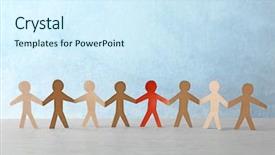  Presentation with difference - Audience pleasing presentation design consisting of red paper human among others backdrop and a cool aqua colored foreground