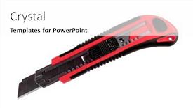  Presentation with blade - Colorful PPT theme enhanced with red-paper-knife-with-replaceable backdrop and a white colored foreground