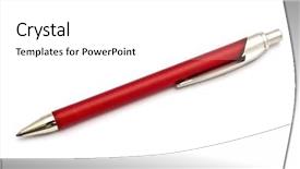  Presentation with pen - Colorful PPT layouts enhanced with red pen closeup backdrop and a white colored foreground