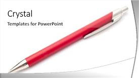  Presentation with red white blue patriotic - Theme enhanced with red pen isolated on white background and a white colored foreground