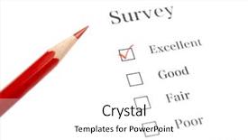  Presentation with questionnaire - Presentation theme with red pencil and check background and a white colored foreground