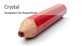  Presentation with meeting red white blue - Theme having note paper colored pencils - red pencil on a white background and a white colored foreground