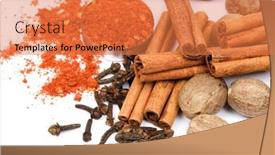  Presentation with cinnamon - Cool new presentation with red-pepper-cinnamon-sticks-nutmeg backdrop and a coral colored foreground