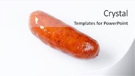  Presentation with grilling - Presentation enhanced with red pepper grilling sausage background and a pink colored foreground