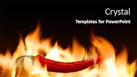  Presentation with fire red - Beautiful presentation theme featuring red-pepper-in-fire-flame backdrop and a black colored foreground