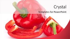  Presentation with red white blue confetti - Presentation theme enhanced with red pepper isolated on white background and a white colored foreground