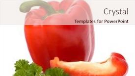  Presentation with pepper - Slide set with red-pepper-isolated-on-white background and a sky blue colored foreground