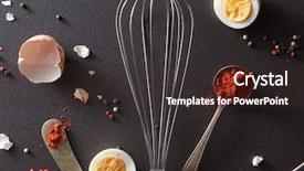  Presentation with vintage cooking - Slide deck consisting of red pepper metal halo background and a wine colored foreground