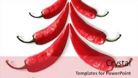  Presentation with red and white festive - Slide set having red peppers on white background background and a red colored foreground