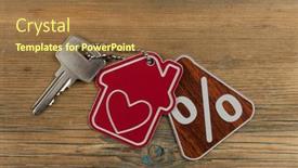  Presentation with percent - Slides consisting of red-percent-sign-and-model background and a tawny brown colored foreground