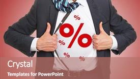  Presentation with percent - Slide deck with red percent signs as symbol background and a coral colored foreground