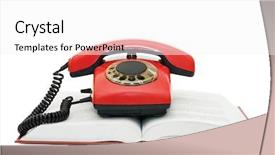  Presentation with book - Slide deck enhanced with red phone on the book background and a white colored foreground