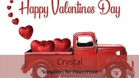  Presentation with valentines day - Audience pleasing slides consisting of red-pick-up-truck-valentines backdrop and a red colored foreground