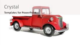  Presentation with truck - Amazing PPT layouts having red-pick-up-truck-vintage backdrop and a sky blue colored foreground