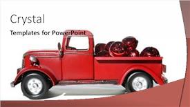  Presentation with vintage christmas - Slide deck featuring red-pick-up-truck-vintage background and a white colored foreground