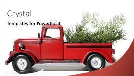  Presentation with vintage christmas - Slides having red-pick-up-truck-vintage background and a white colored foreground