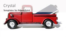  Presentation with liquor - Slide deck enhanced with red-pick-up-truck-vintage background and a sky blue colored foreground