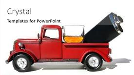  Presentation with liquor - Audience pleasing slide deck consisting of red-pick-up-truck-vintage backdrop and a white colored foreground