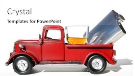  Presentation with liquor - Beautiful PPT layouts featuring red-pick-up-truck-vintage backdrop and a white colored foreground