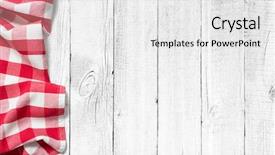  Presentation with picnic - Presentation theme featuring red picnic tablecloth on white background and a white colored foreground