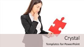  Presentation with red puzzle - Slide set with red piece of a puzzle background and a lemonade colored foreground