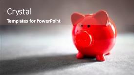  Presentation with green red bank - Slide set featuring red-piggy-bank-background background and a coral colored foreground