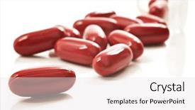  Presentation with pill bottle - PPT theme enhanced with red pills and pill bottle background and a sky blue colored foreground