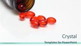  Presentation with capsules pills pill doctor prescription - Presentation with red pills on glass shelves background and a cool aqua colored foreground