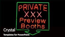  Presentation with xxx - Presentation theme featuring red pink and green neon background and a wine colored foreground