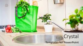  Presentation with red planet - Colorful PPT theme enhanced with red planet - ecological shopping bag with fresh backdrop and a lemonade colored foreground