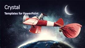  Presentation with red planet - Amazing PPT layouts having red planet - santa hurrying up to deliver backdrop and a wine colored foreground