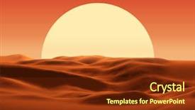  Presentation with red planet - Presentation enhanced with red planet - sunset in desert background and a tawny brown colored foreground