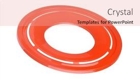  Presentation with plastic - Beautiful presentation design featuring red-plastic-flying-disk-isolated backdrop and a coral colored foreground