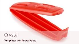  Presentation with plastic bag - Beautiful slide set featuring red plastic food bag clip isolated on white backdrop and a lemonade colored foreground