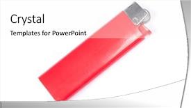  Presentation with oil and gas - Colorful PPT layouts enhanced with red plastic gas disposable lighter backdrop and a white colored foreground