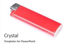  Presentation with intelligent gas detector - Audience pleasing theme consisting of red plastic gas disposable lighter backdrop and a white colored foreground
