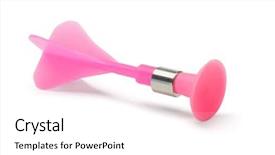  Presentation with plastic - Cool new slides with red plastic toy dart lying backdrop and a white colored foreground