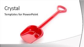  Presentation with plastic - Cool new presentation theme with red-plastic-toy-shovel backdrop and a white colored foreground