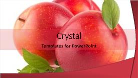  Presentation with red - Theme with red plums on white background background and a red colored foreground