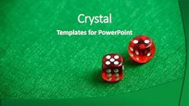  Presentation with blue and red dice - Colorful slides enhanced with red poker dices on casino backdrop and a shamrock green colored foreground