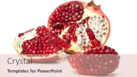  Presentation with pomegranate fruit - Slide deck enhanced with red pomegranate fruit isolated on white background background and a lemonade colored foreground